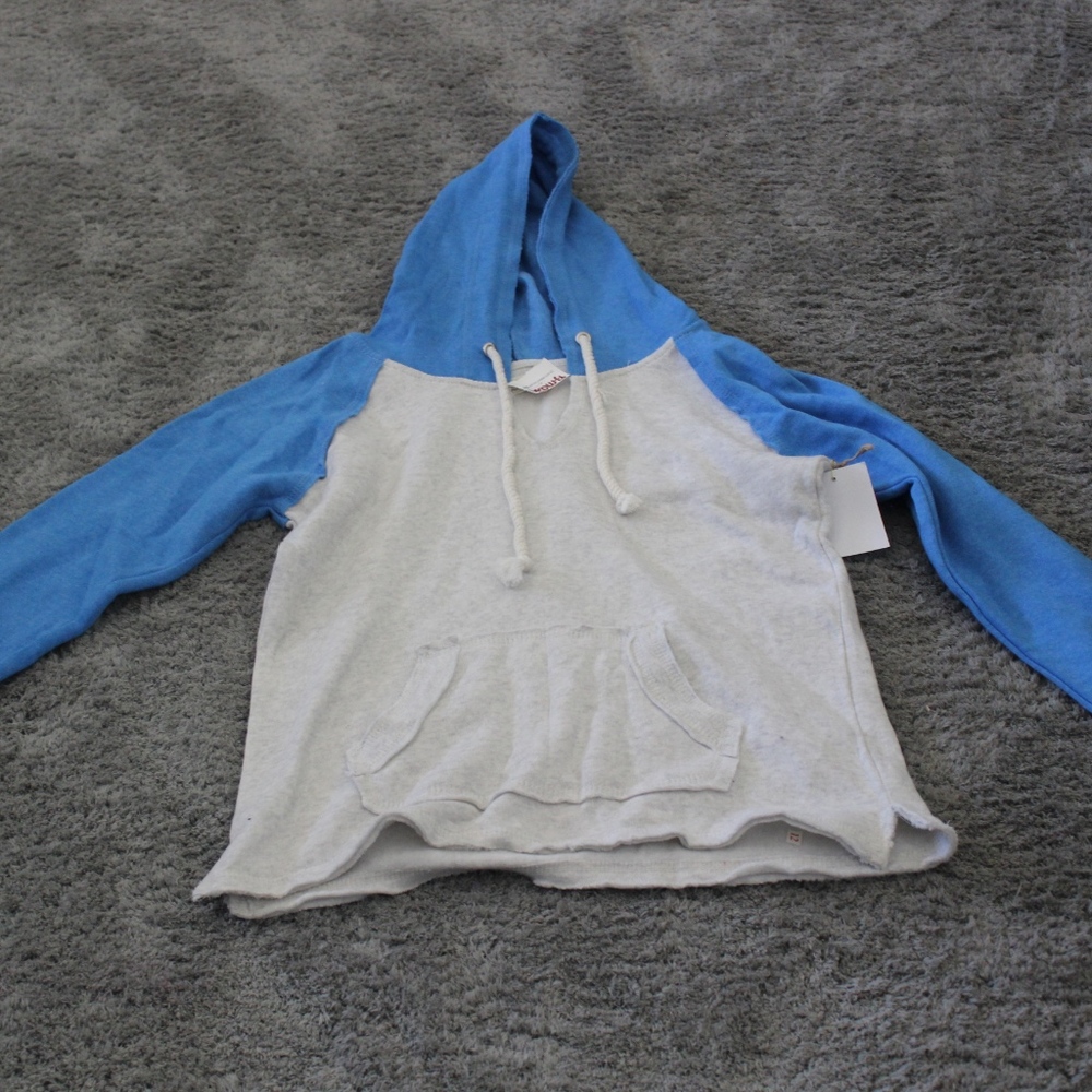 Blue and white hoodie